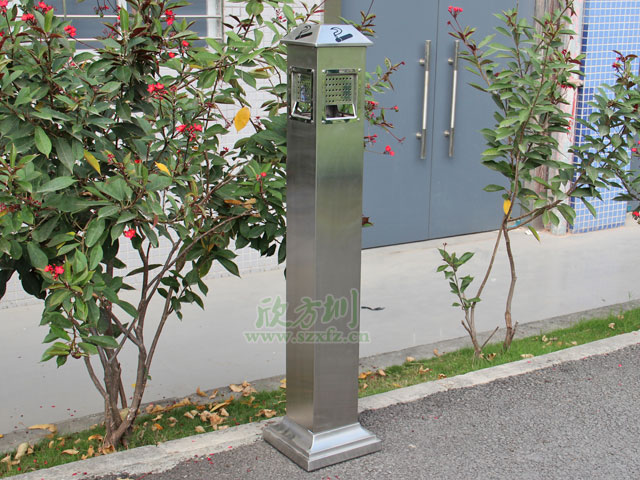 不銹鋼方形滅煙柱-戶(hù)外公共煙灰收集桶