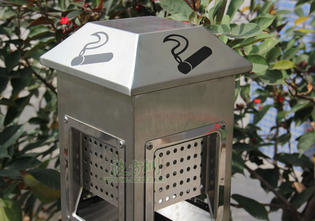 不銹鋼方形滅煙柱-戶(hù)外公共煙灰收集桶
