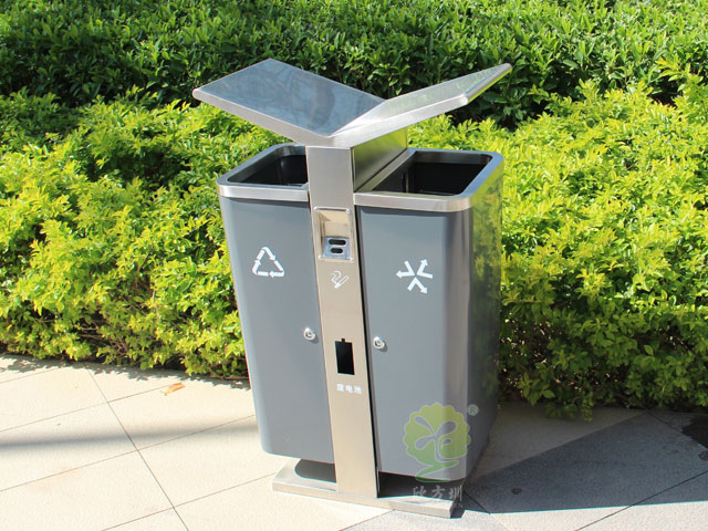 戶外分類(lèi)式垃圾箱城市展翼果皮箱