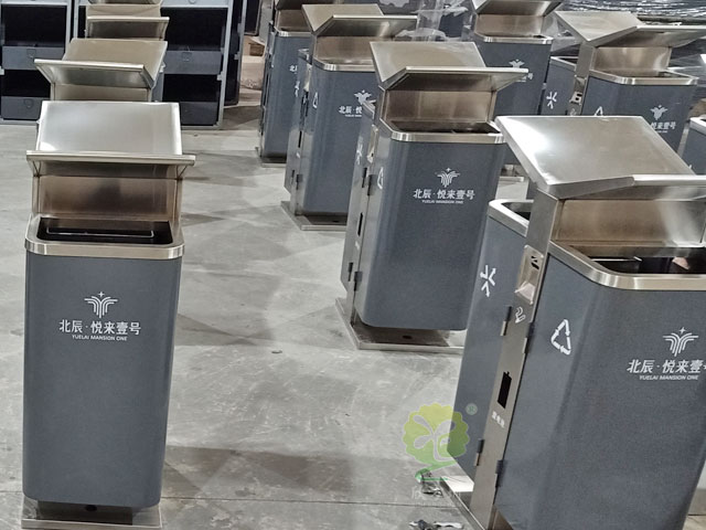 戶外分類(lèi)式垃圾箱城市展翼果皮箱