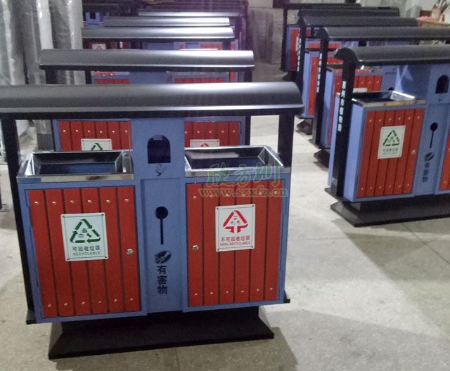 戶(hù)外鋼木分類(lèi)垃圾桶廠(chǎng)家生產(chǎn)圖