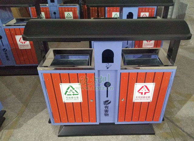 戶(hù)外鋼木分類(lèi)垃圾桶廠(chǎng)家生產(chǎn)圖