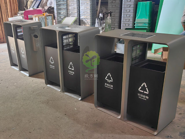 太陽能滅蚊燈垃圾桶智慧城市戶外滅蚊不銹鋼果皮箱